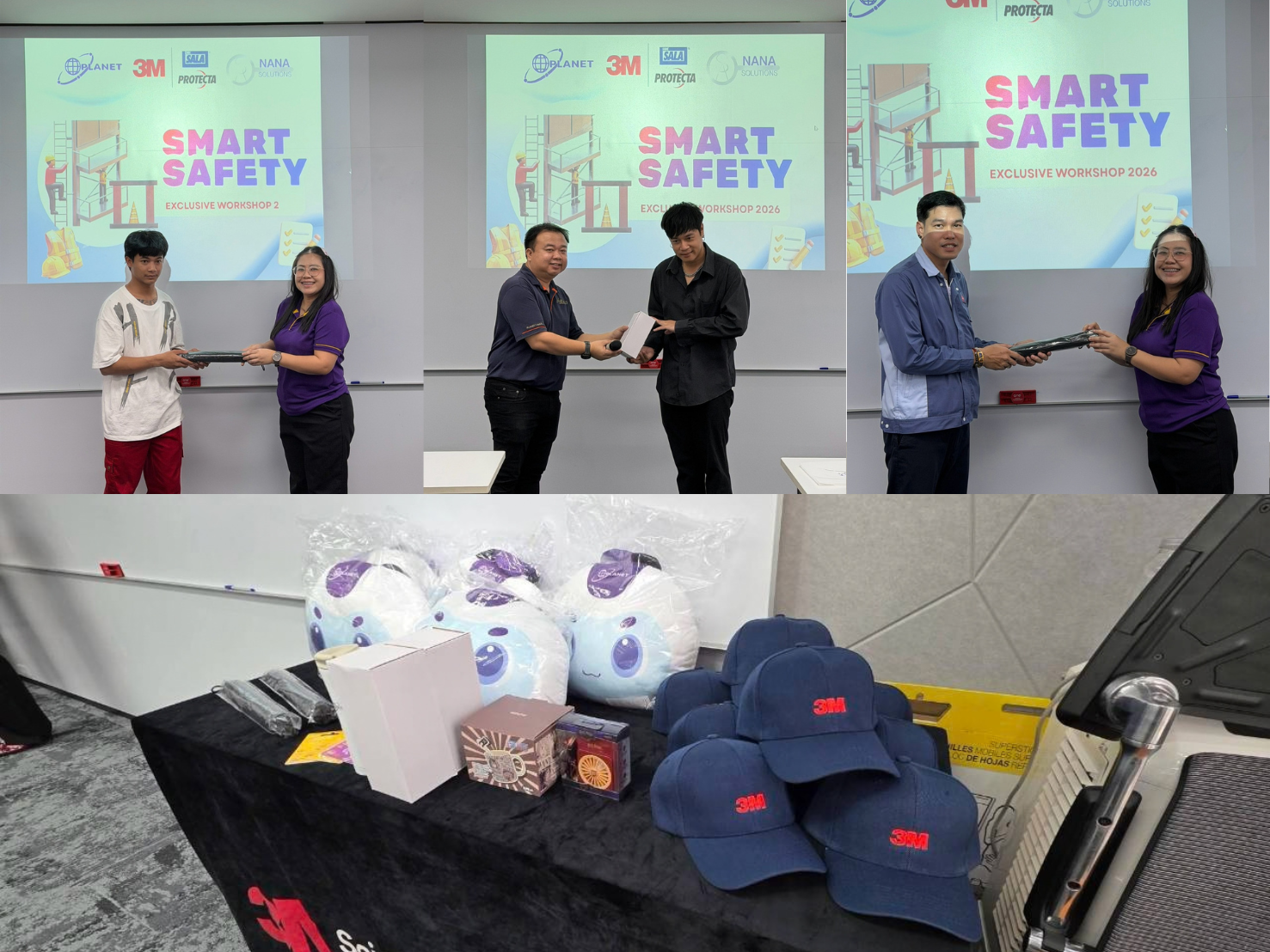 ผู้เข้าร่วมสัมมนาทดลองใช้อุปกรณ์นิรภัย งานสัมมนา Smart Safety Solutions 2026